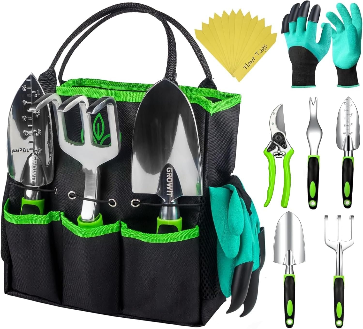 Complete 22-Piece Garden Tool Set - Heavy Duty, Rust-Proof