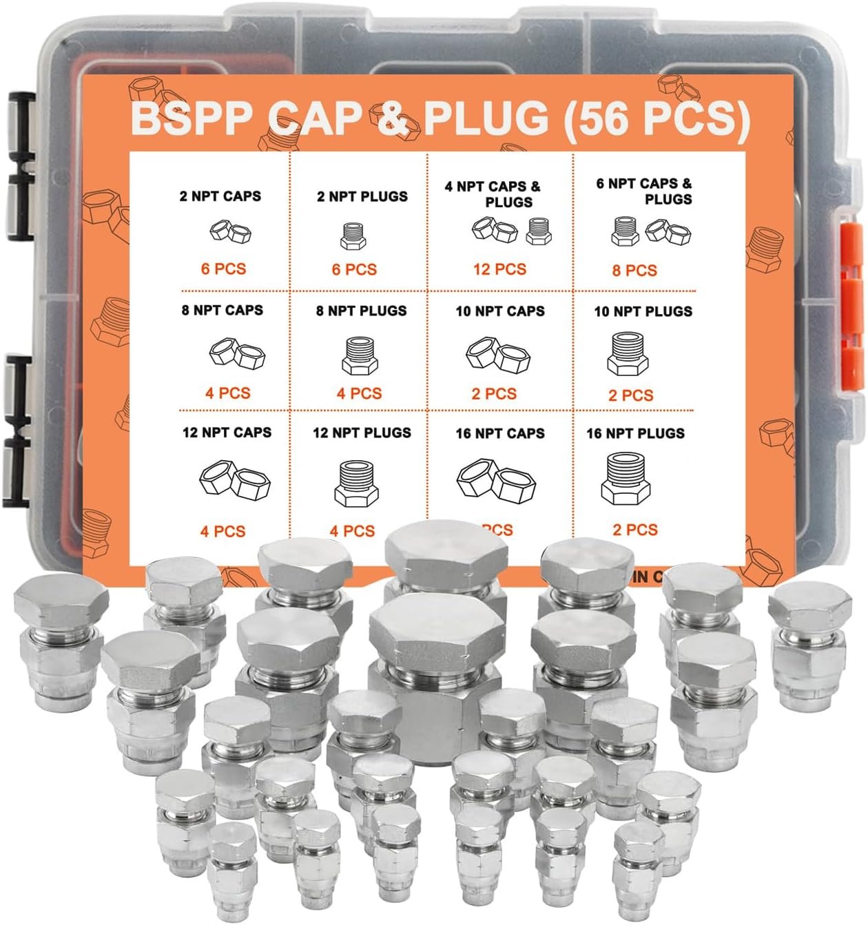 Complete 56-Piece BSPP Hydraulic Plug Kit