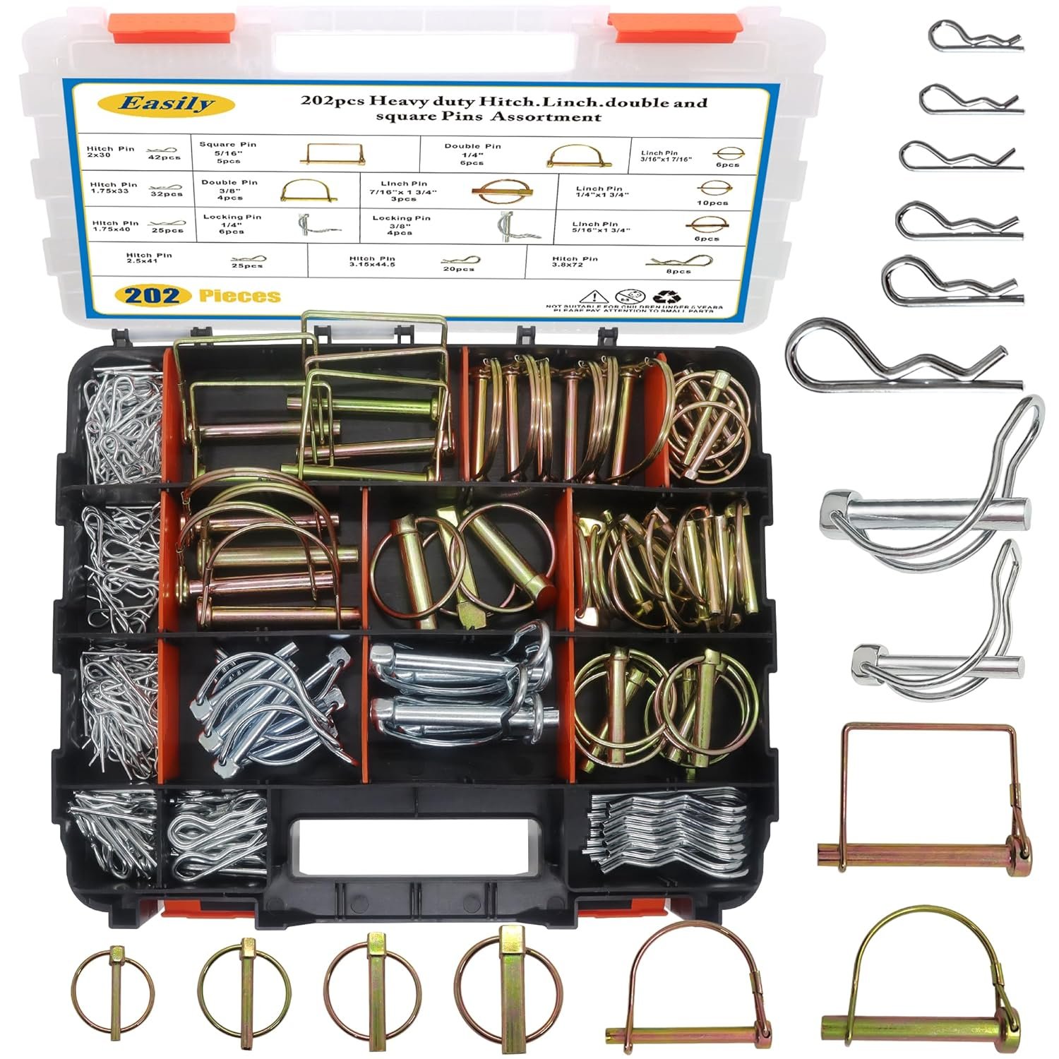 Complete Hitch Pin Kit - 202-Piece Heavy Duty Set