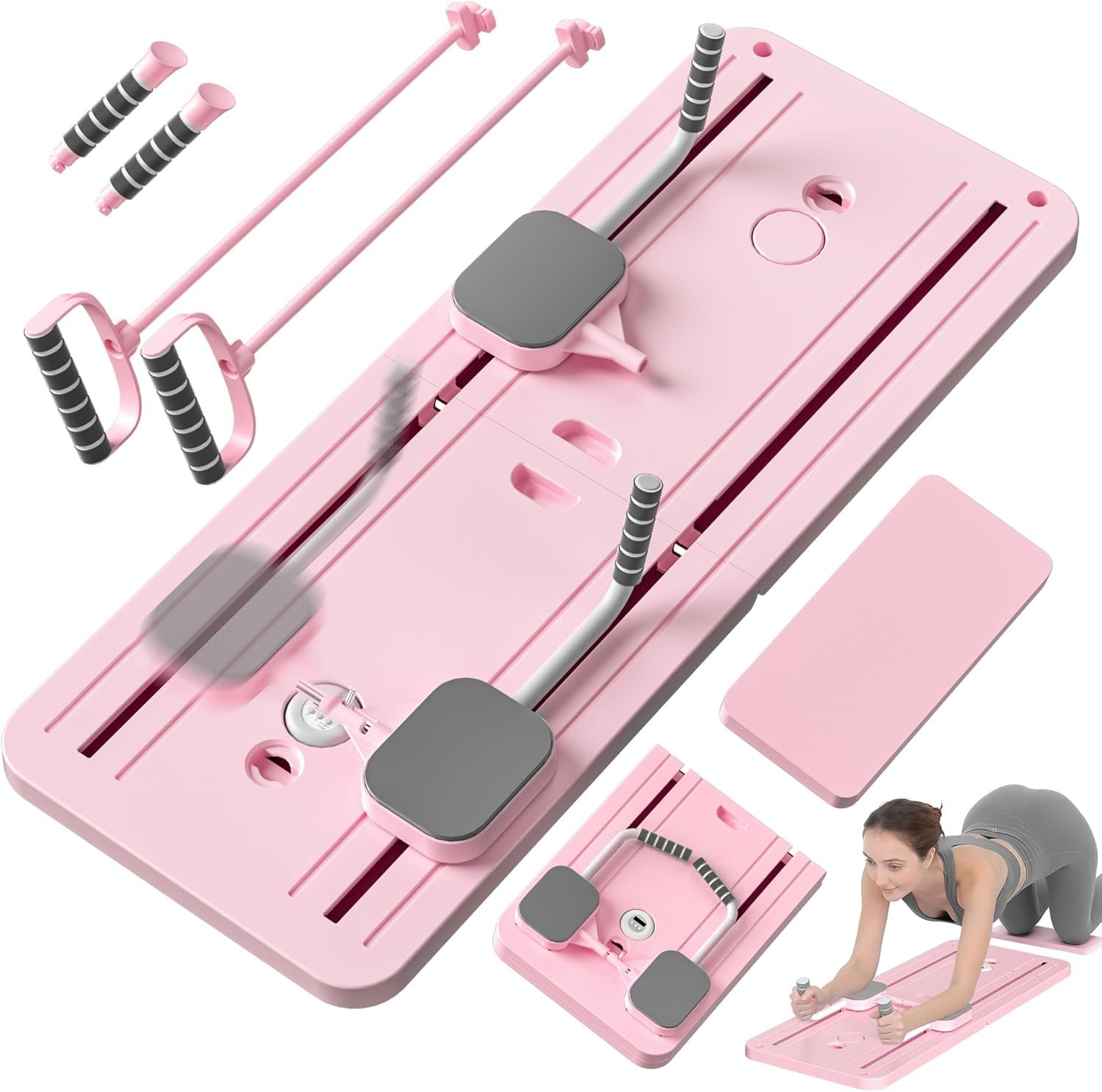 Complete Home Pilates Kit: Foldable 5-in-1 Reformer Board