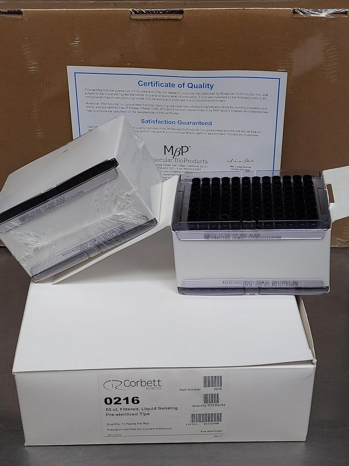 Precision Lab Tips: 50uL Filtered & Sterilized