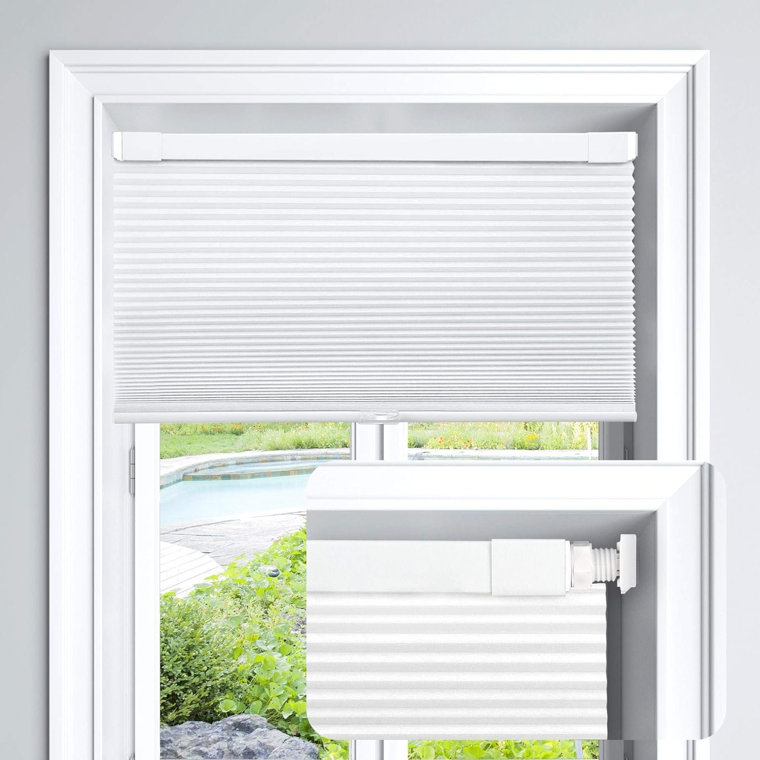 Cordless No-Drill Honeycomb Shades - Easy Install Window Coverings