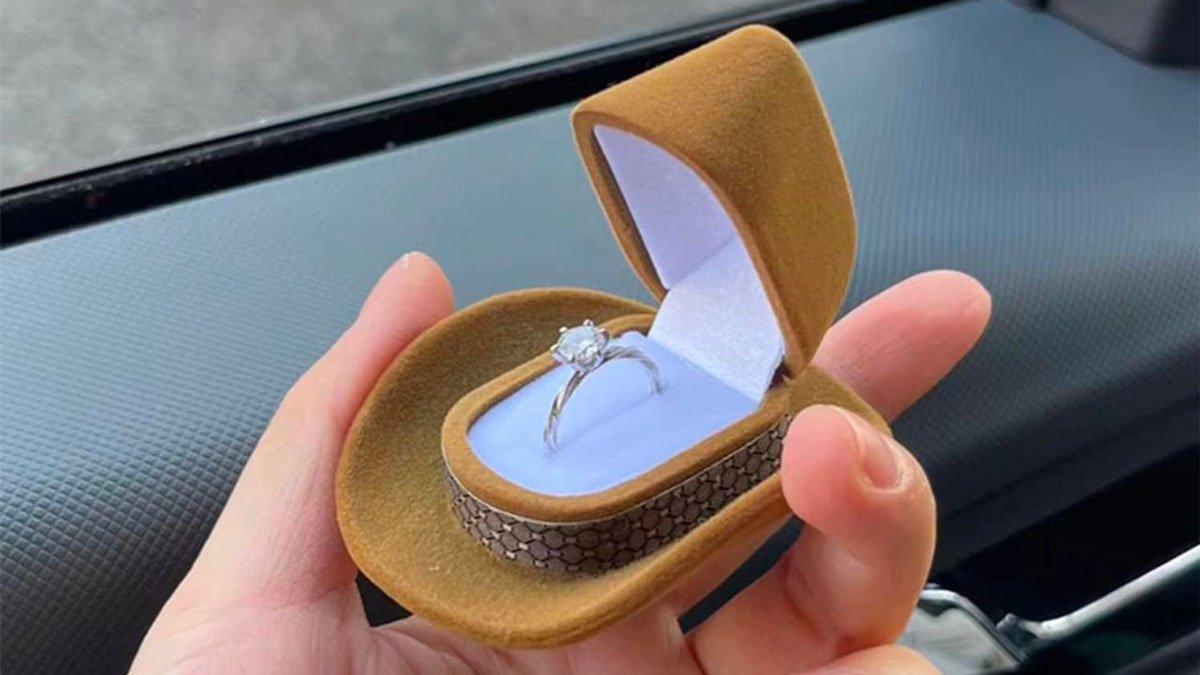 Cowboy Hat Engagement Ring Box