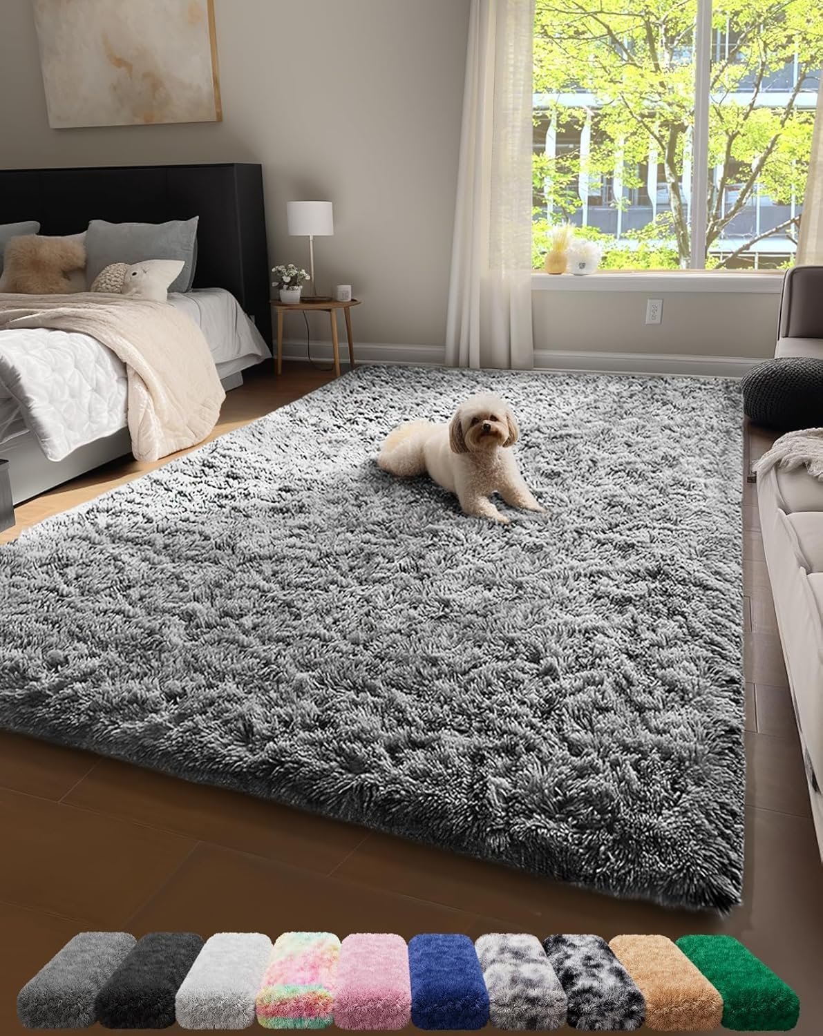 Cozy 4x6 Grey Shag Rug for Ultimate Comfort