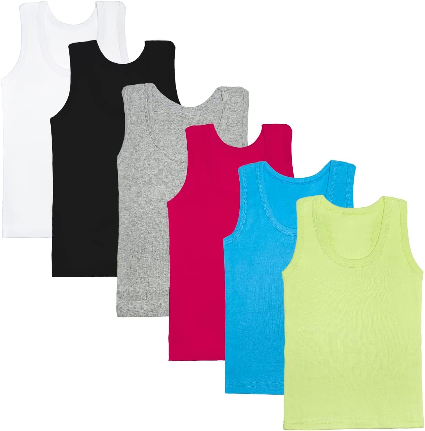 Cozy Cotton Tank Tops for Kids - 6 Pack Basics