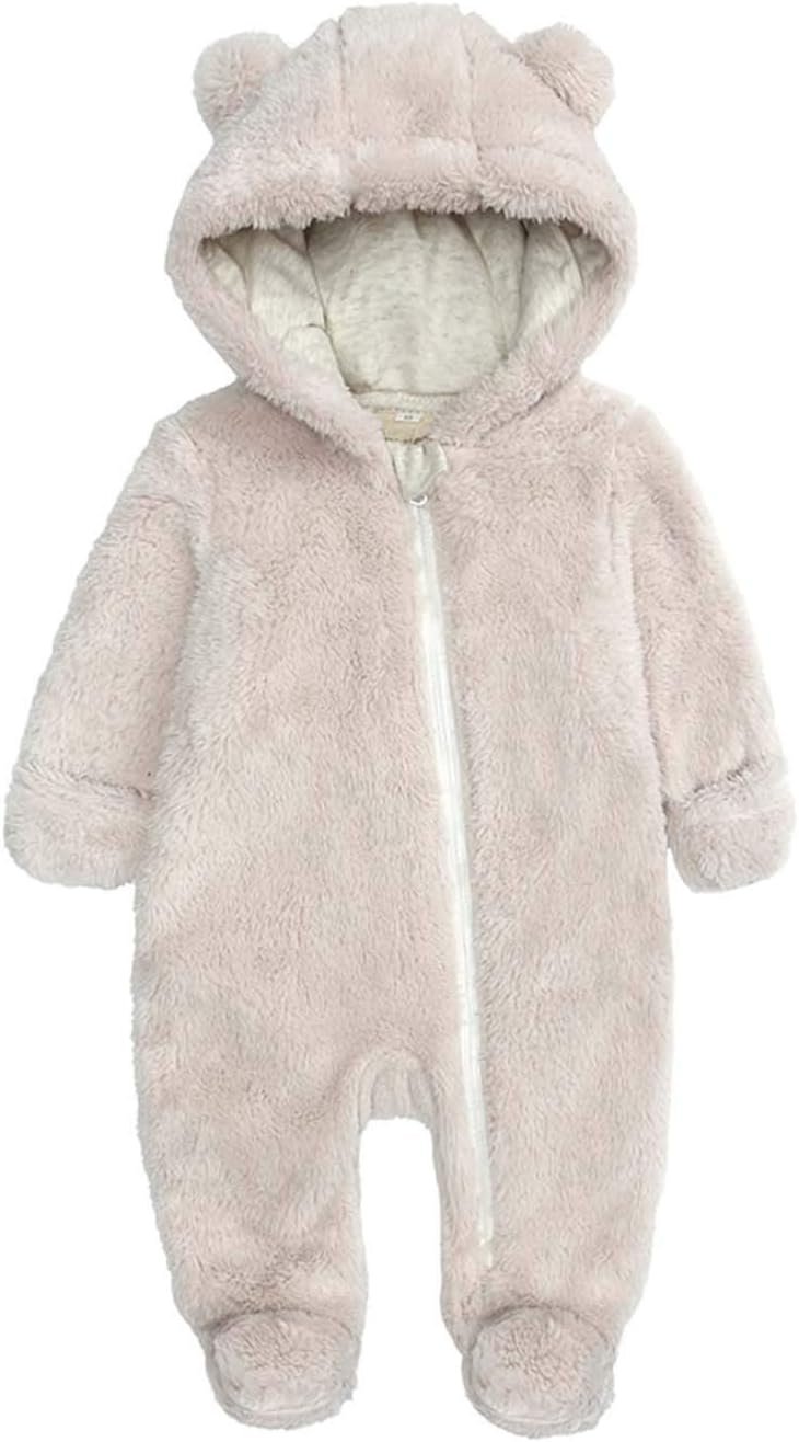 Cozy Hooded Fleece Jumpsuit for Newborns