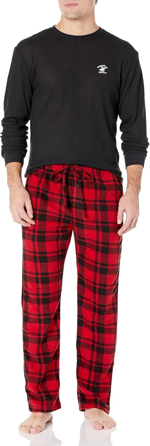 Cozy Men's Polar Fleece Set with Thermal Top