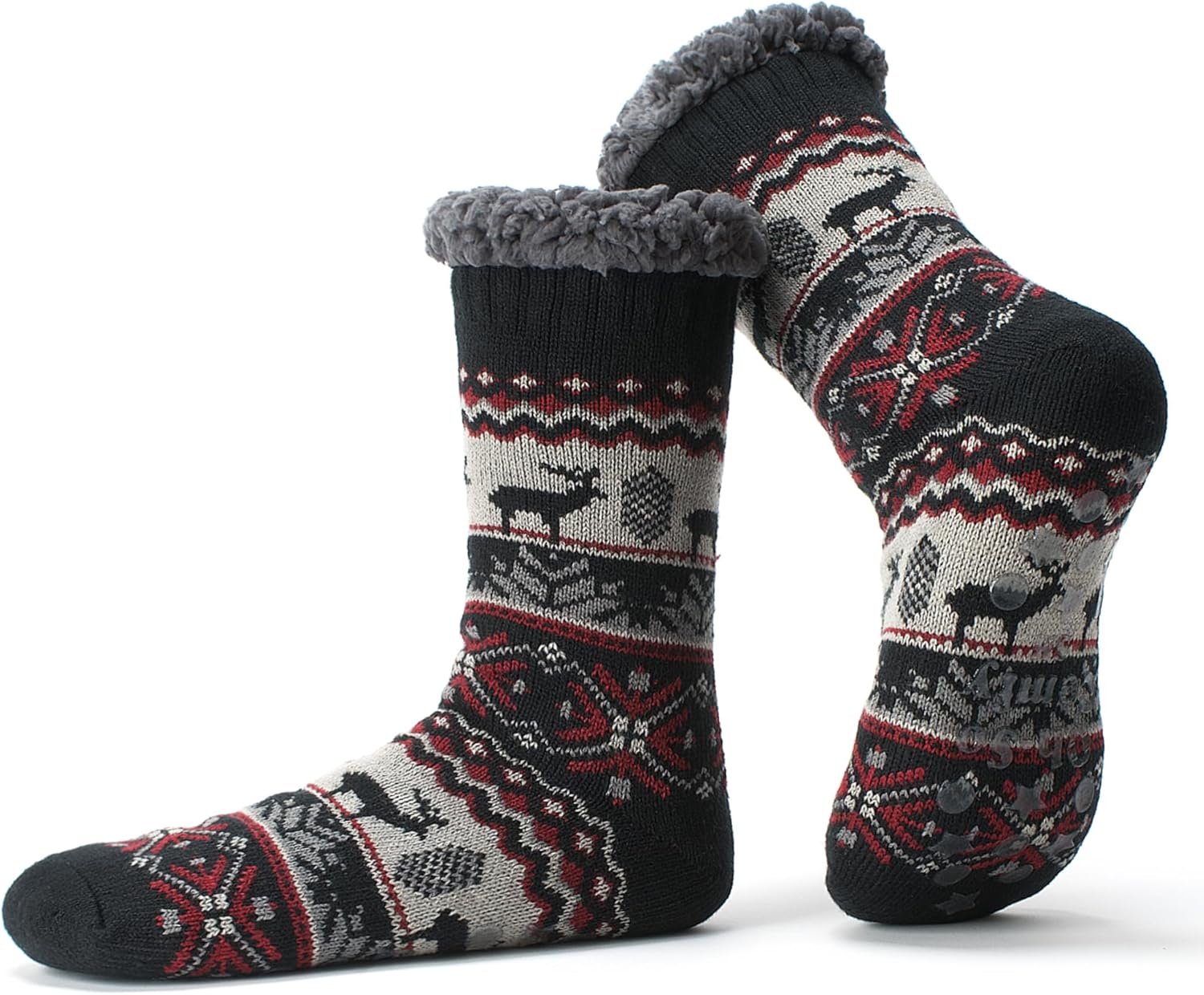 Cozy Non-Slip Slipper Socks for Men – Sherpa Warmth