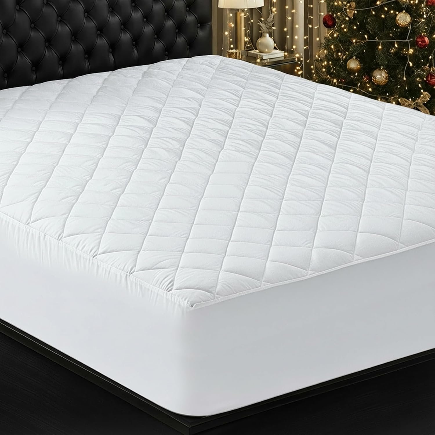 Cozy Quilted Queen Mattress Pad – Fits Up to 16