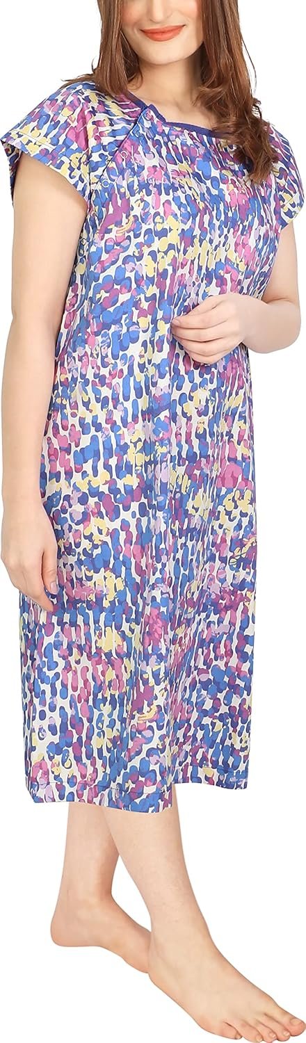 Cozy Stylish Women's Hospital Gown with Easy Snaps