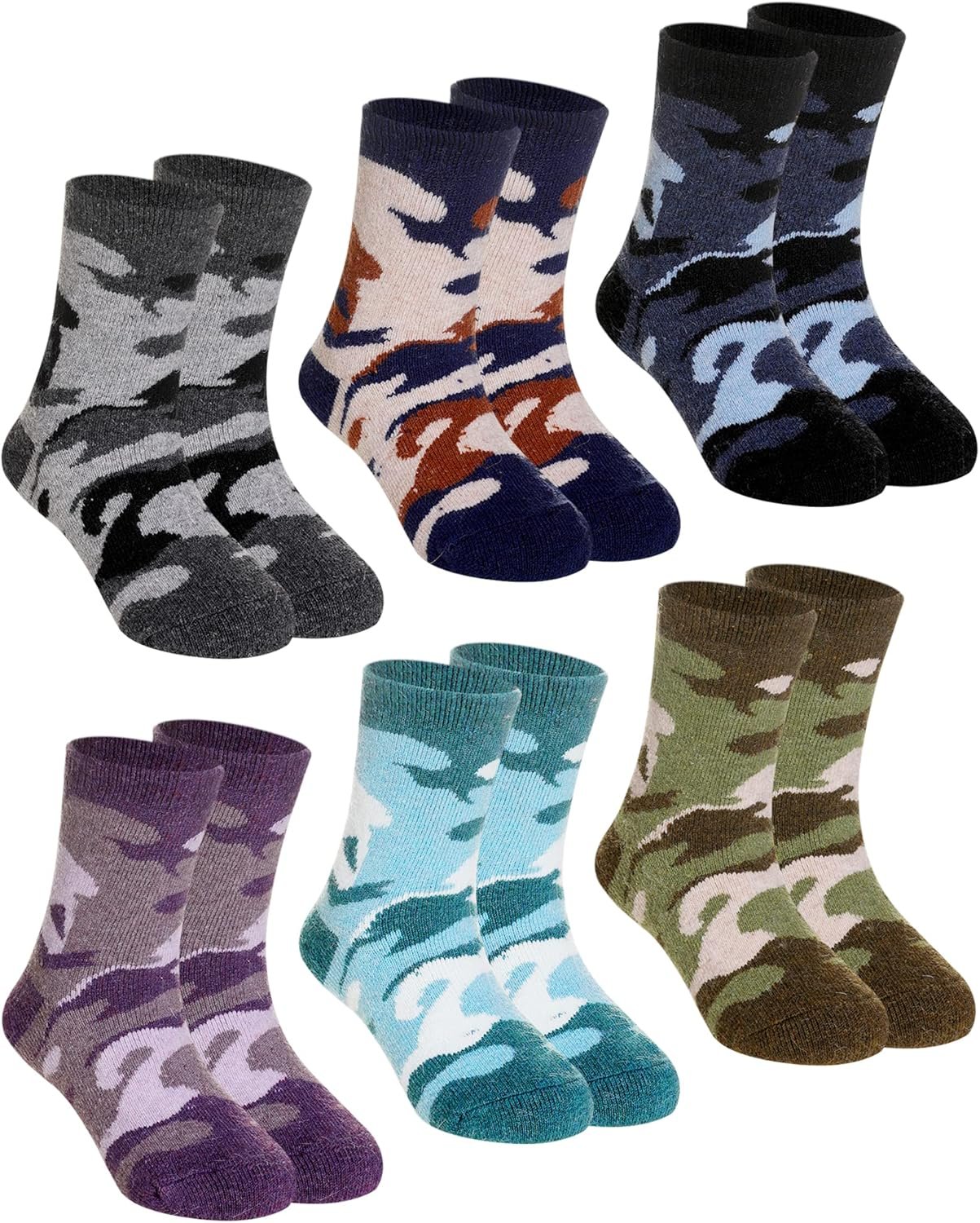 Cozy Winter Wool Socks for Kids - 6 Pairs