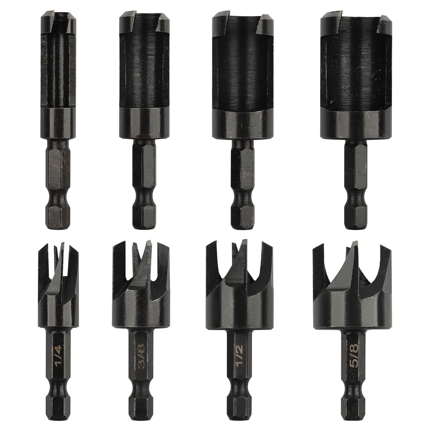 Craft Precise Wooden Plugs with Ease: 8-Pack Drill Bit Set