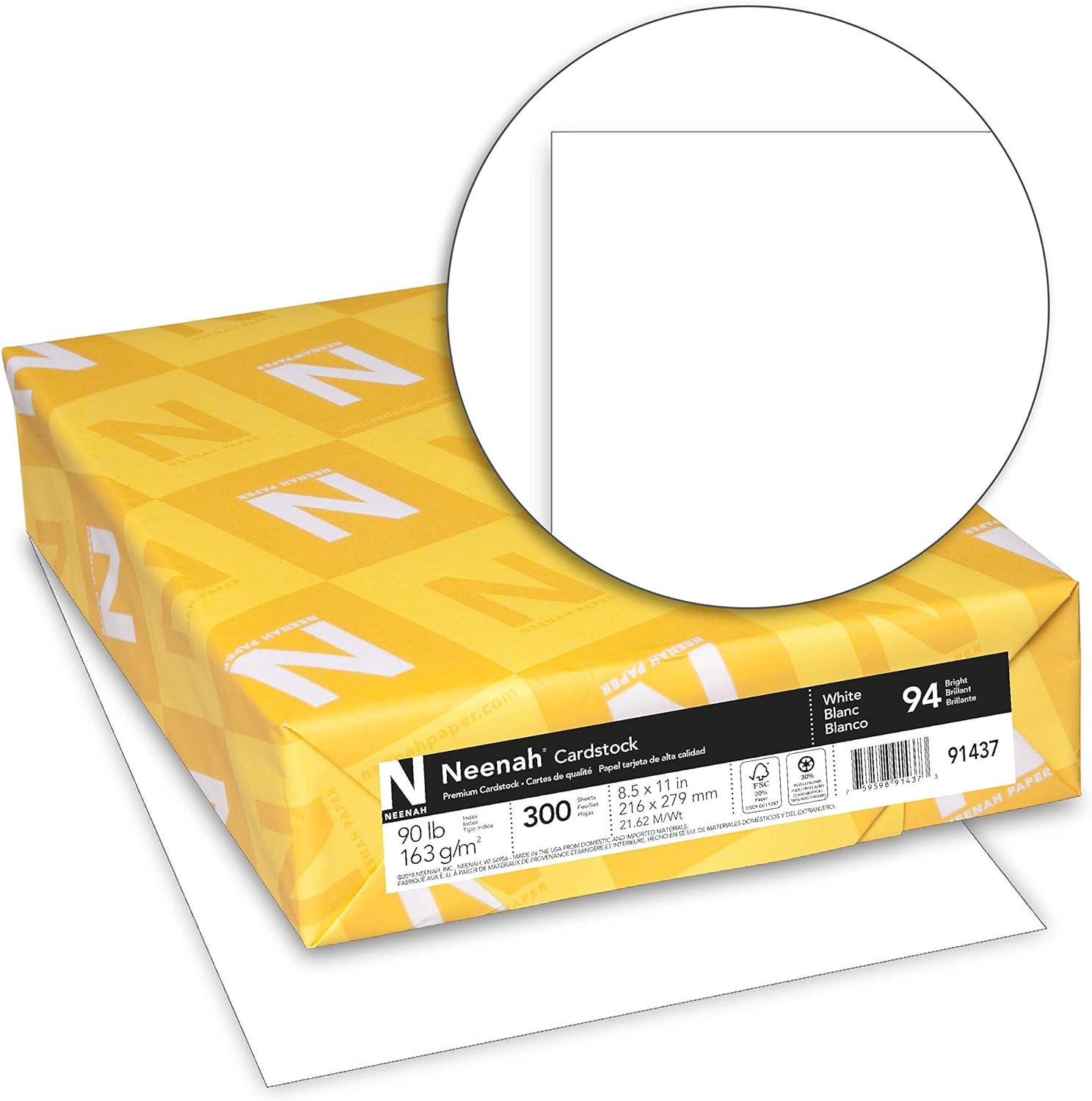 Crisp 90lb White Cardstock for Sharp Prints