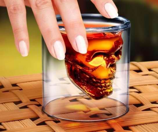 Doomed Skull Shot Glass