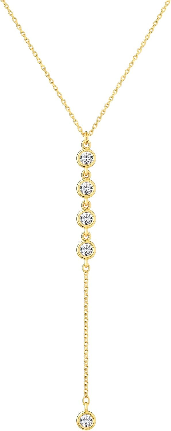 Dainty Foxgirl Gold Lariat Necklace – Layered Chic
