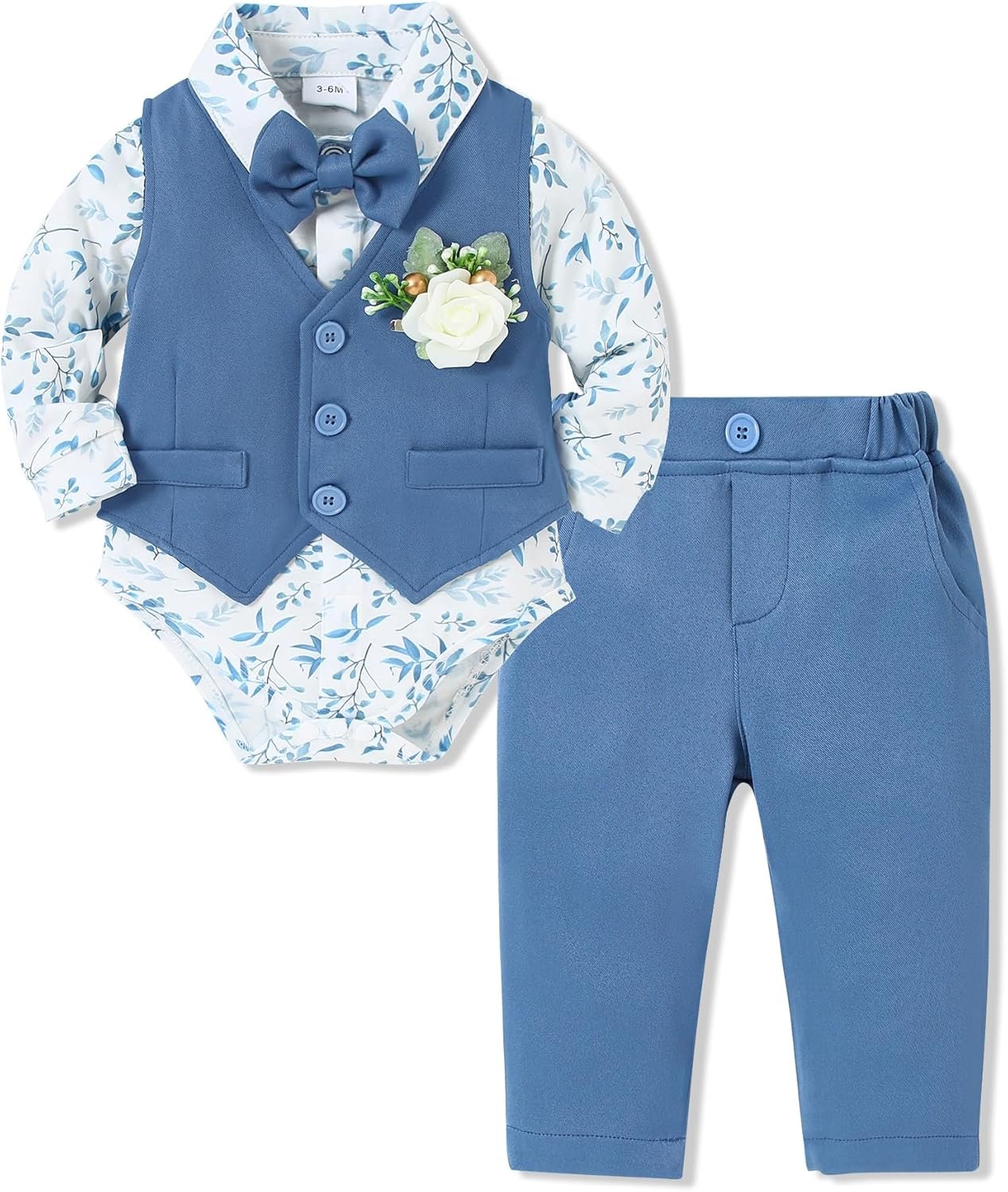 Dapper Little Gentleman: 5-Piece Baby Suit Set