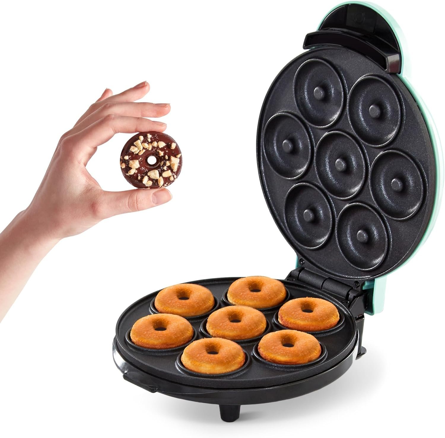 Bake 7 Mini Donuts in Minutes: Dash Express Aqua