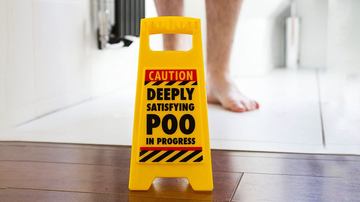 Deeply Satisfying Poo In Progress Bathroom Warning Sign