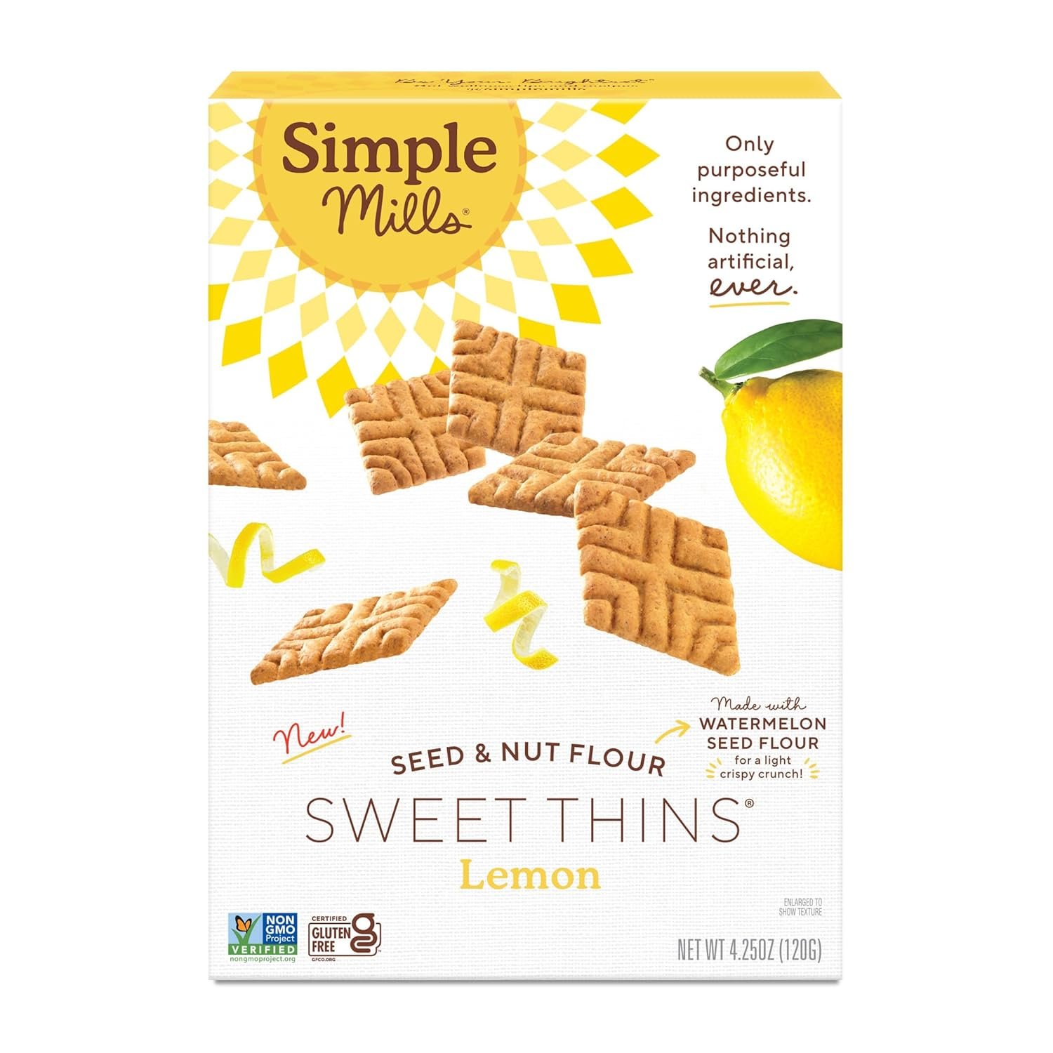 Delicious Lemon Seed & Nut Flour Sweet Thins