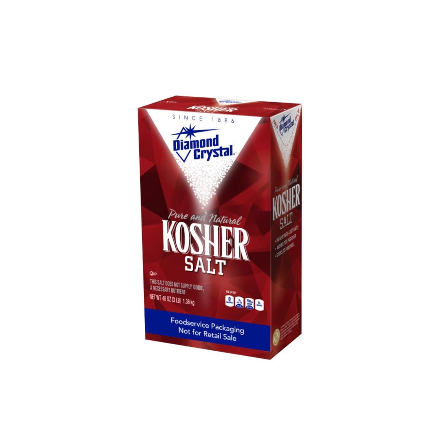 Pure Flaky Diamond Crystal Kosher Salt - 3lb Box