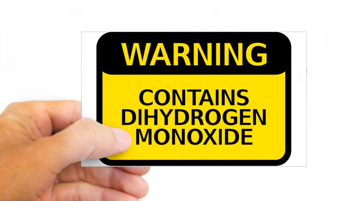 Dihydrogen Monoxide Warning Sticker