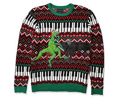 Dinosaur Piano Bar Ugly Sweater