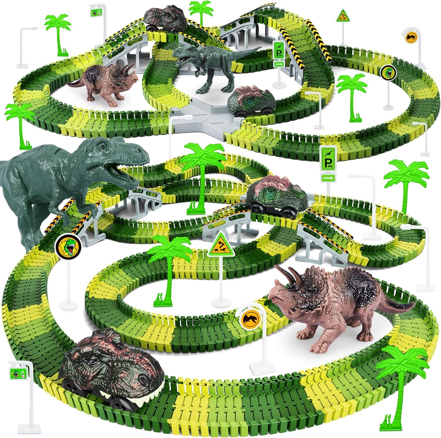 Dinosaur Race Track Adventure - Build & Race Through Prehistoric Worlds