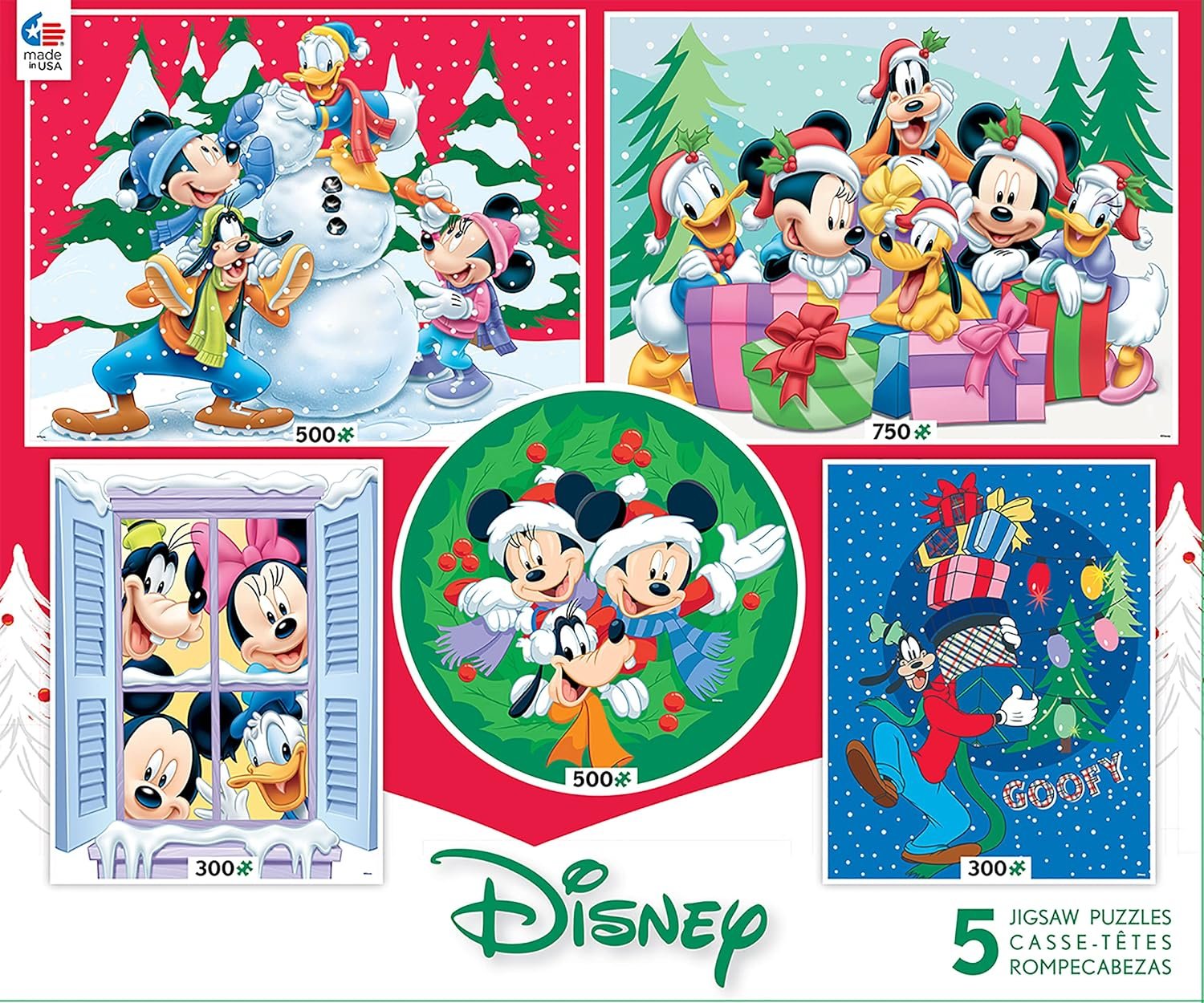 Disney Holiday Puzzle Pack: 5 Classic Characters to Piece Together