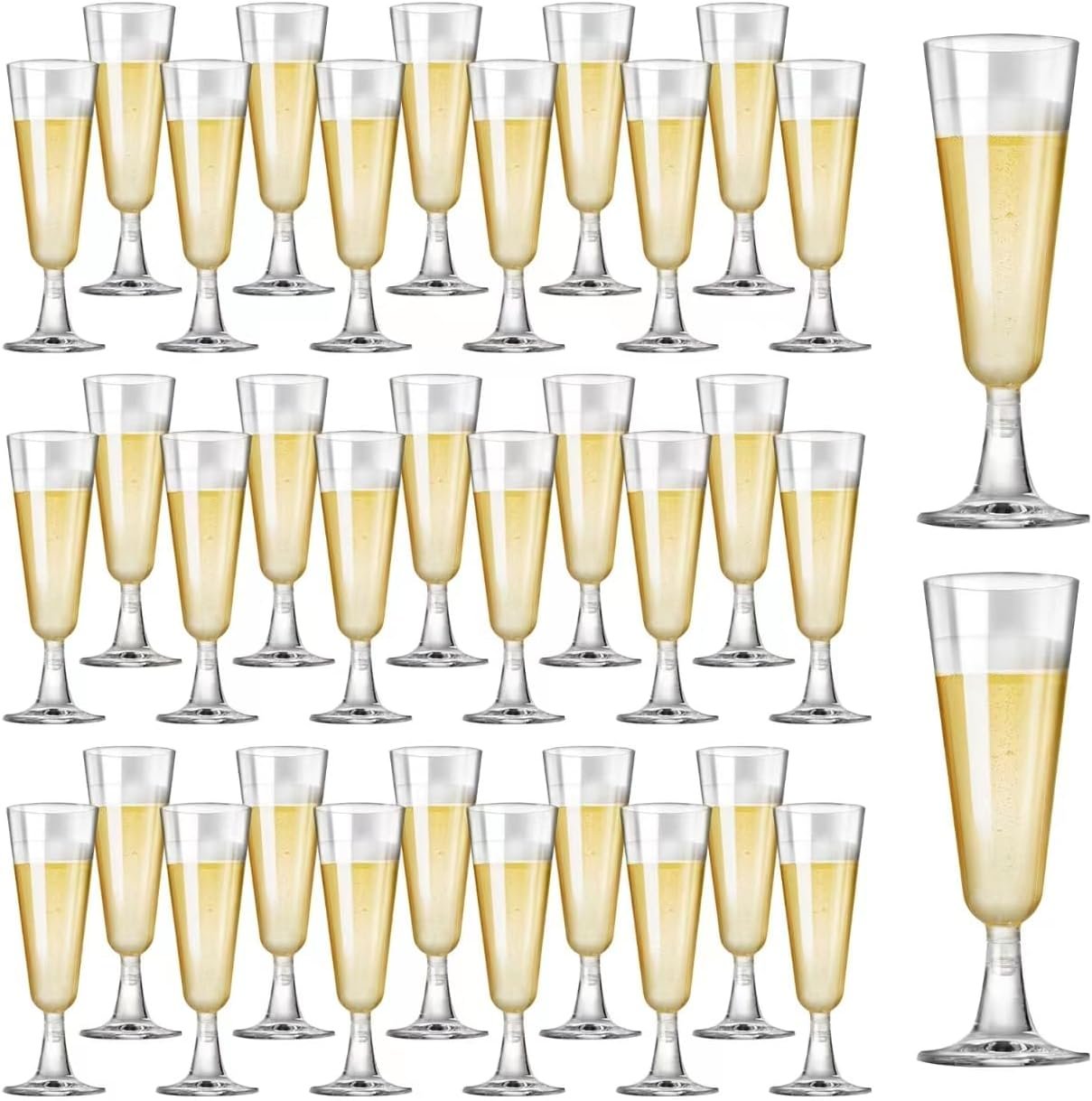 40-Pack Clear Plastic Champagne Flutes for Worry-Free Toasts