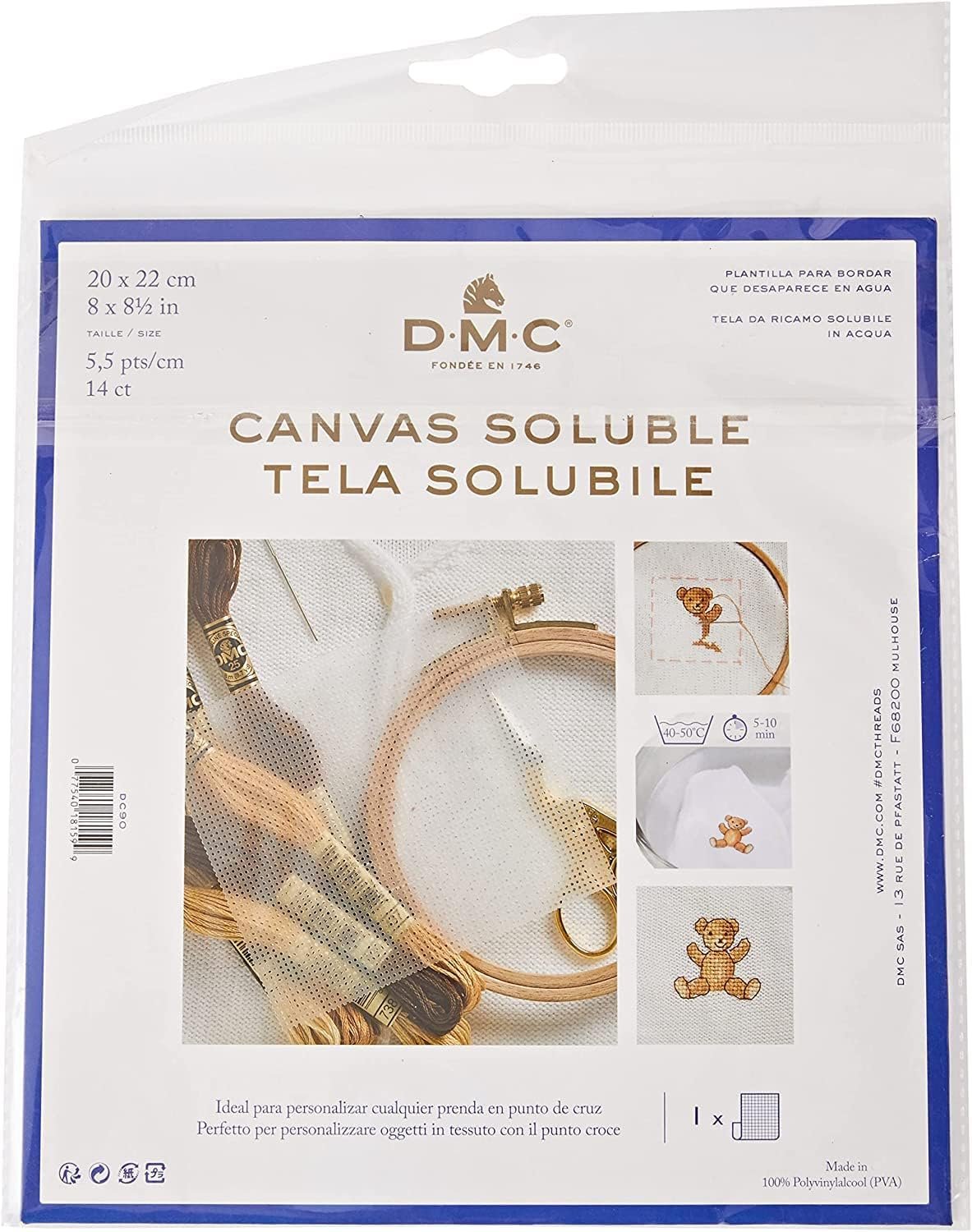 DMC Water Soluble Cross Stitch Canvas for Creative Projects