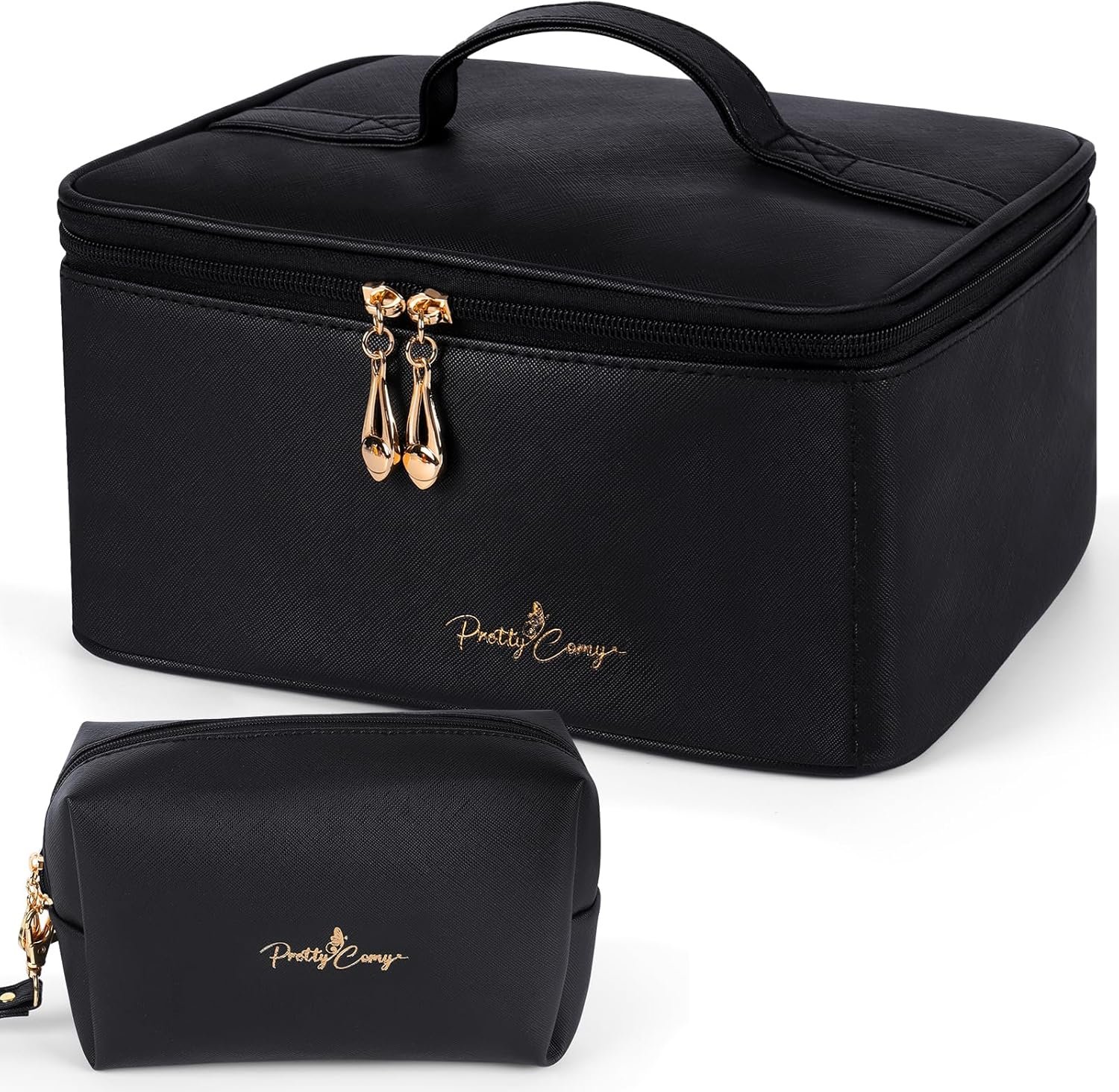 Double Your Storage: Premium 2-Piece Makeup Bag Set