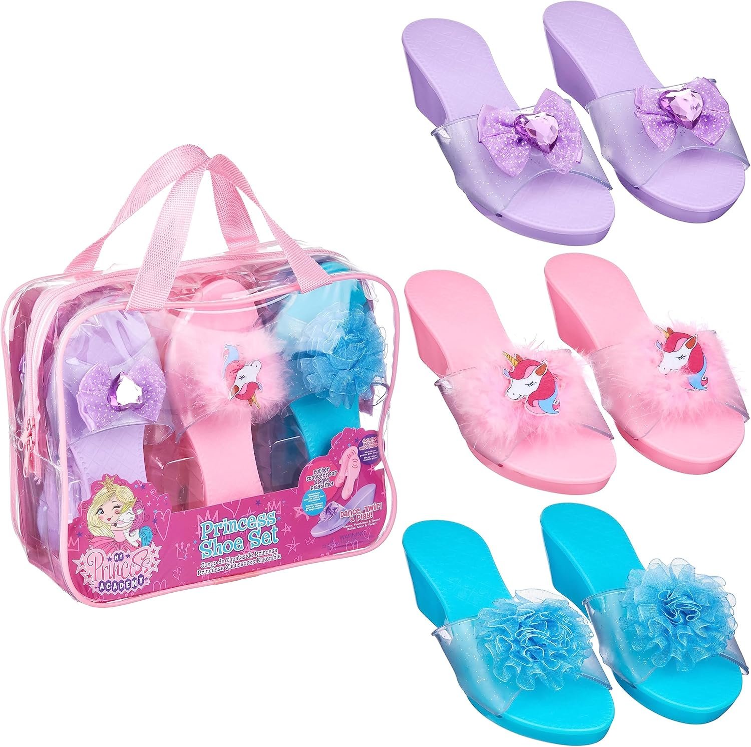 Dress Up in Style: 3-Pack Princess Shoe Set for Kids
