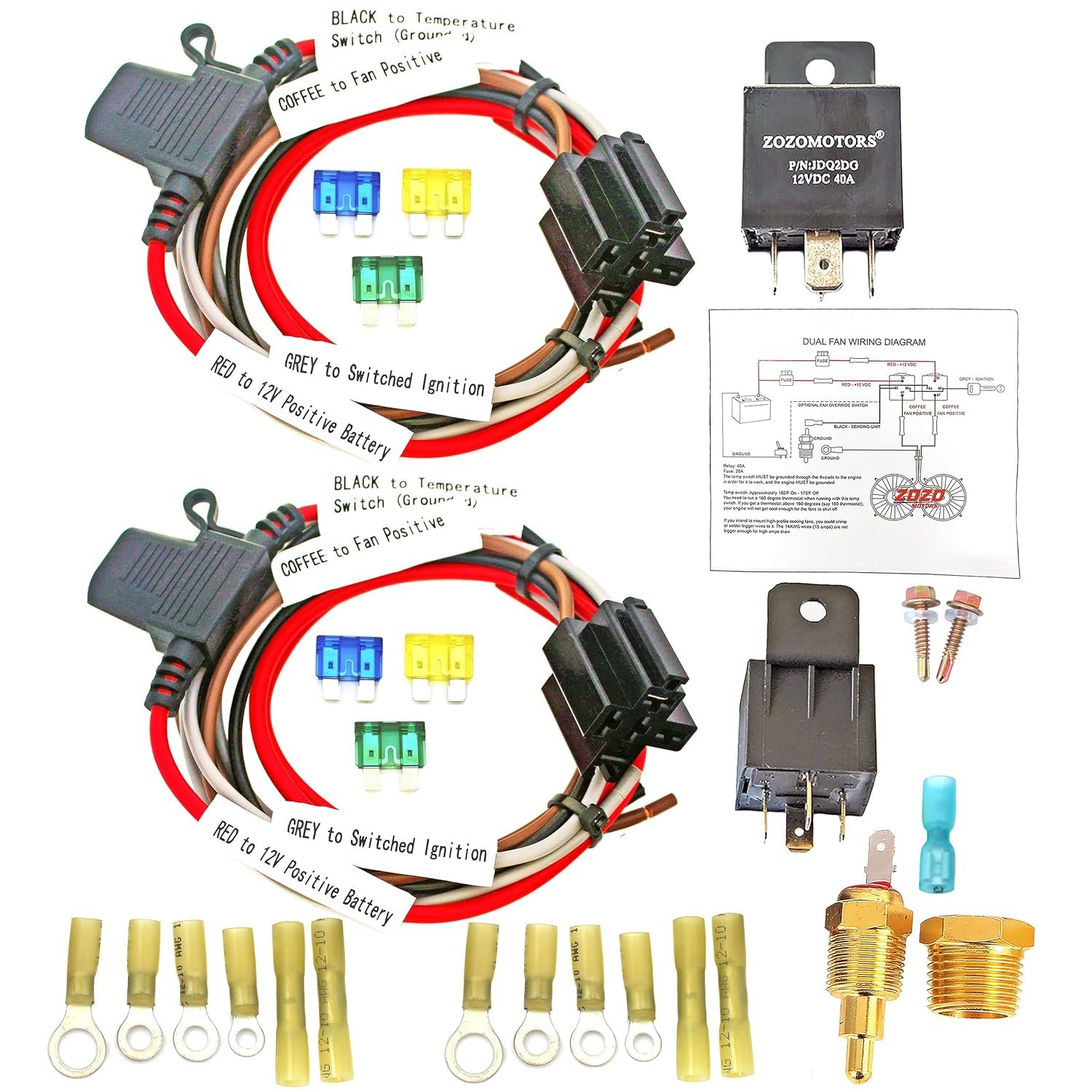 Dual Fan Relay Kit: Automatic Engine Temperature Control