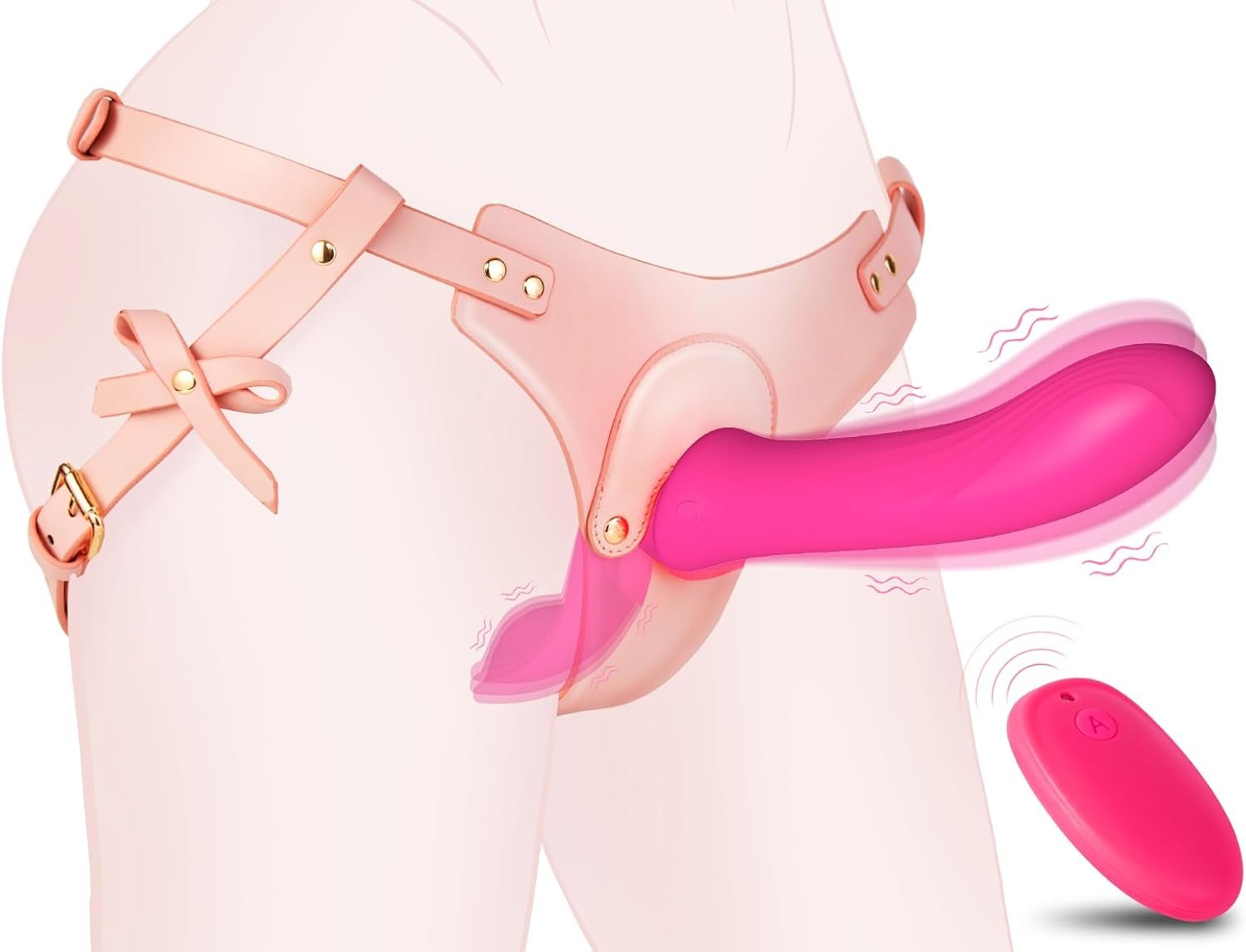 Dual-Pleasure Strap-On with 10 Vibrations for Couples