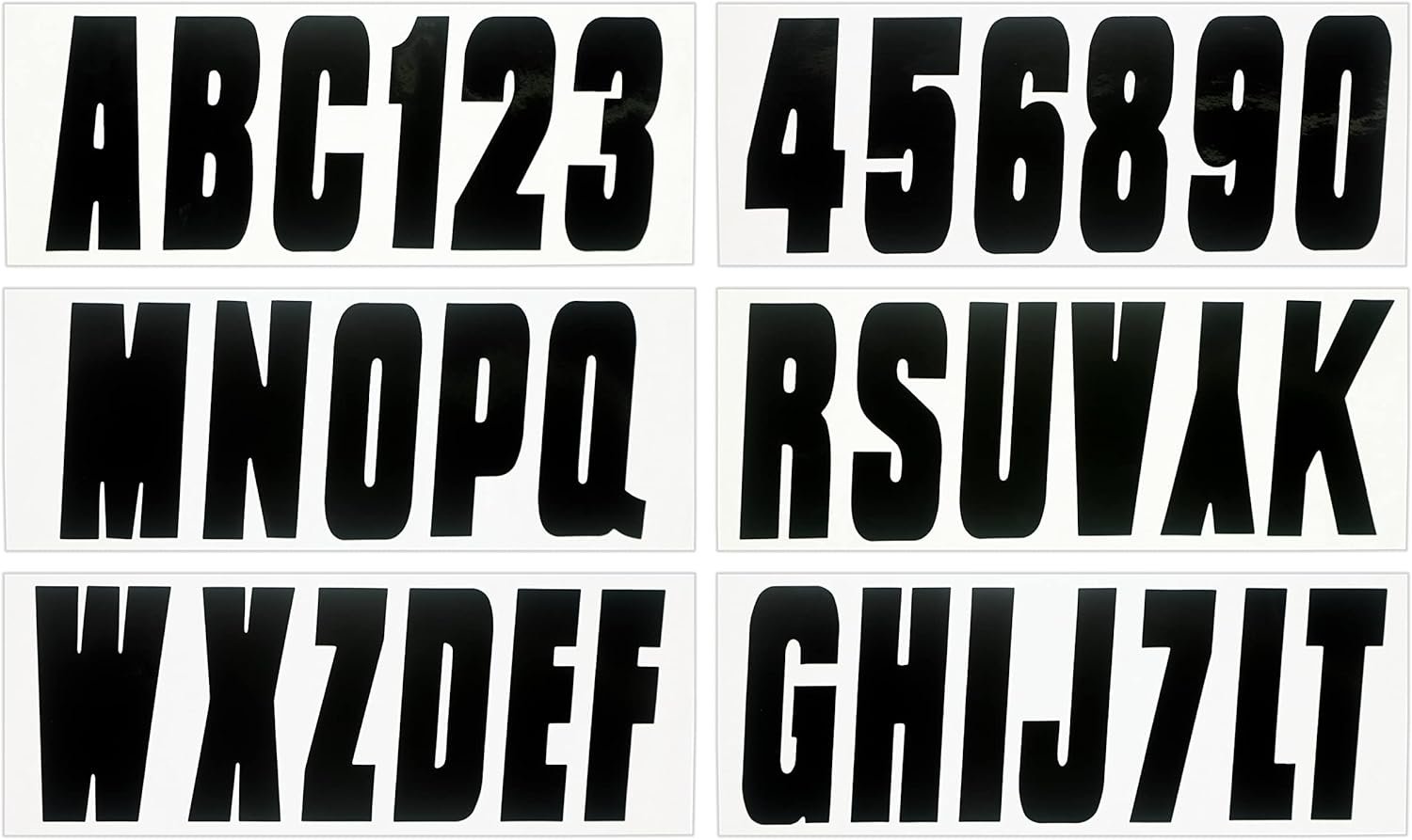 Durable 3-Inch Black Boat Registration Sticker Kit