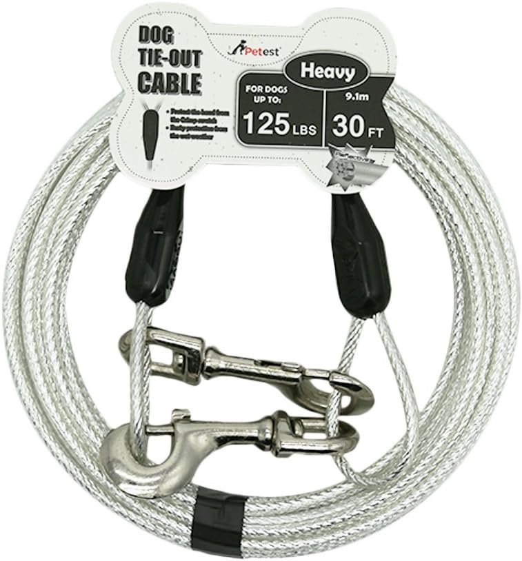 Durable 30ft Tie-Out Cable for Heavy Dogs