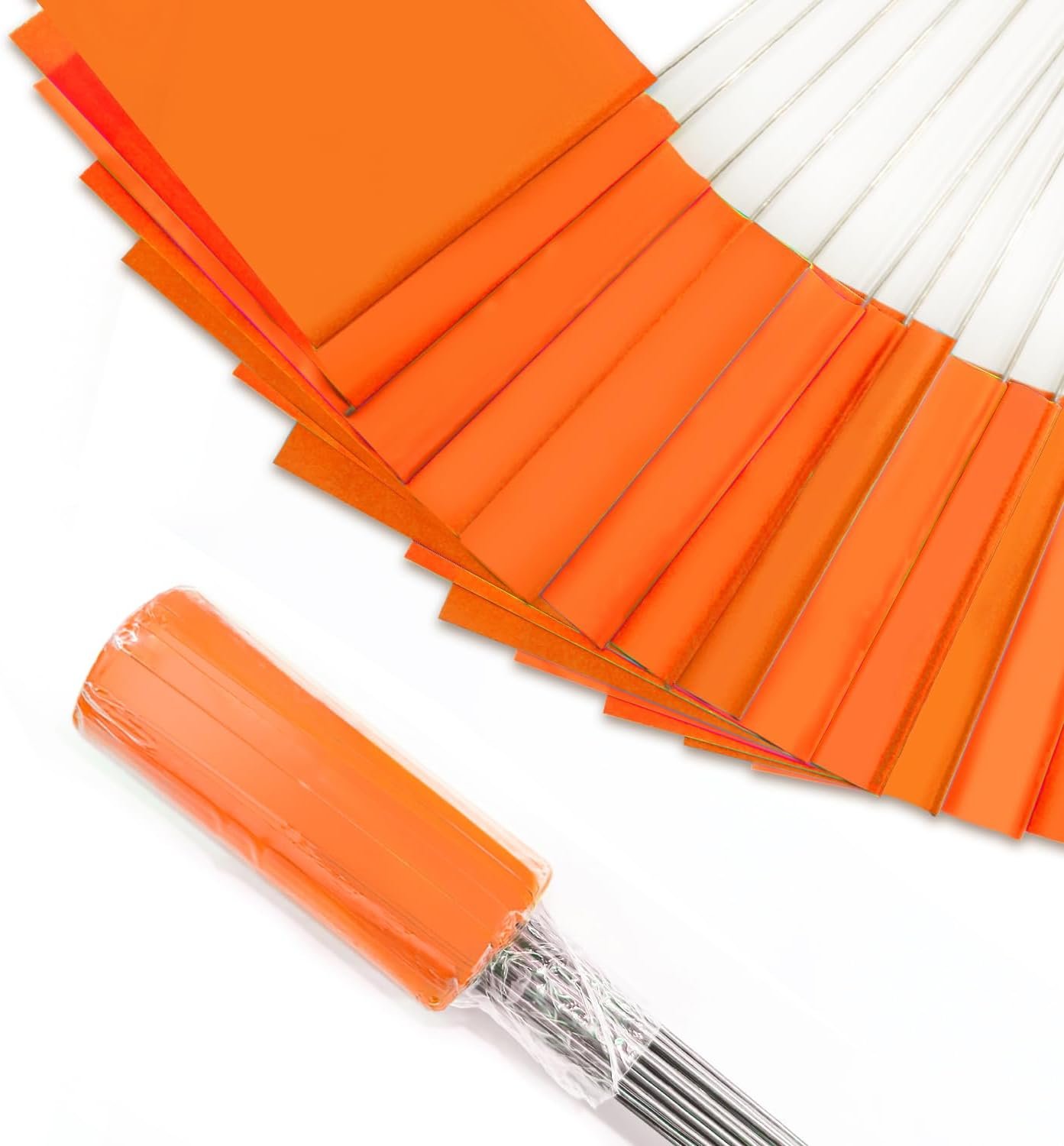 Durable Fluorescent Orange Marking Flags - 50 Pack
