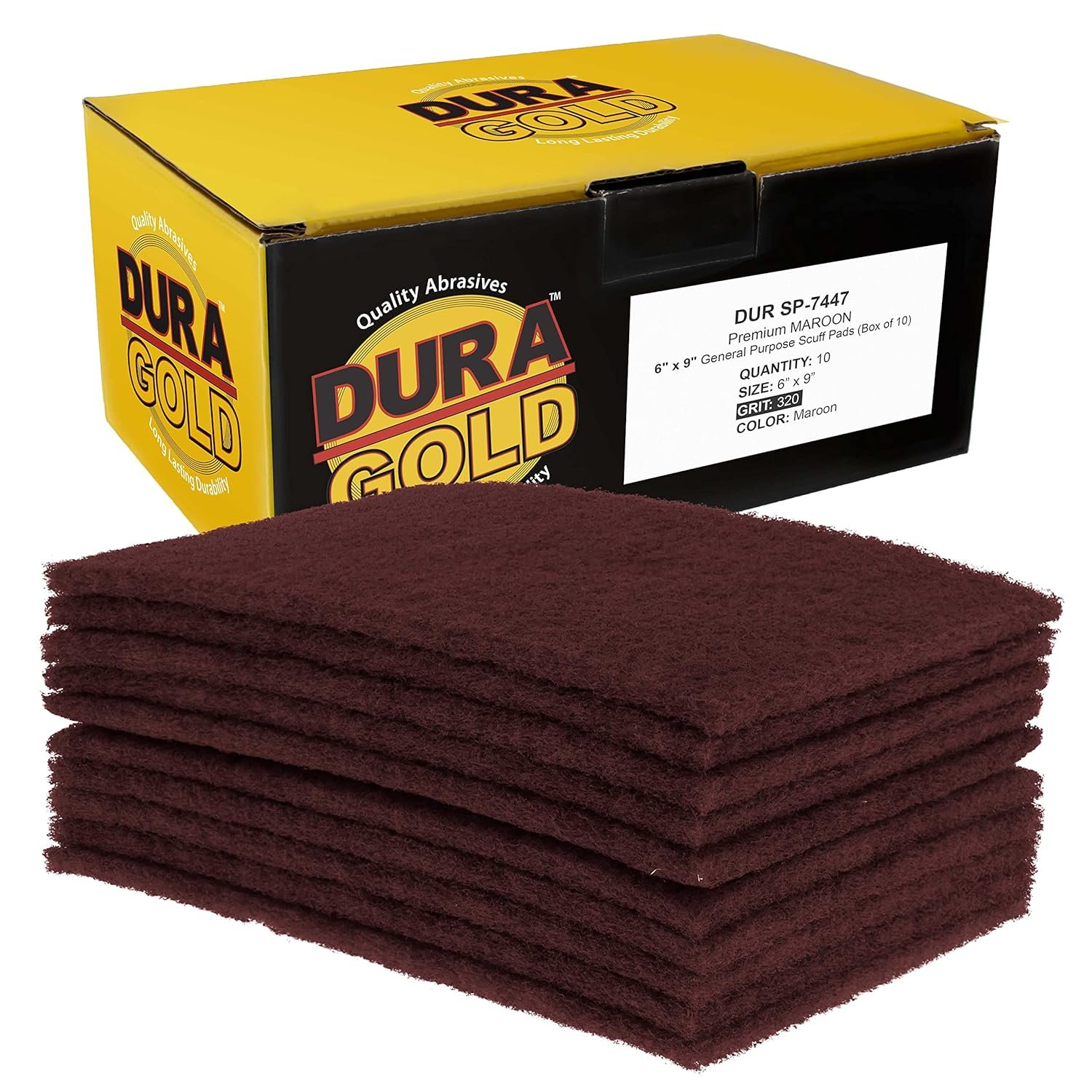 Durable Maroon Scuff Pads for Pro Surface Prep – 10 Pack