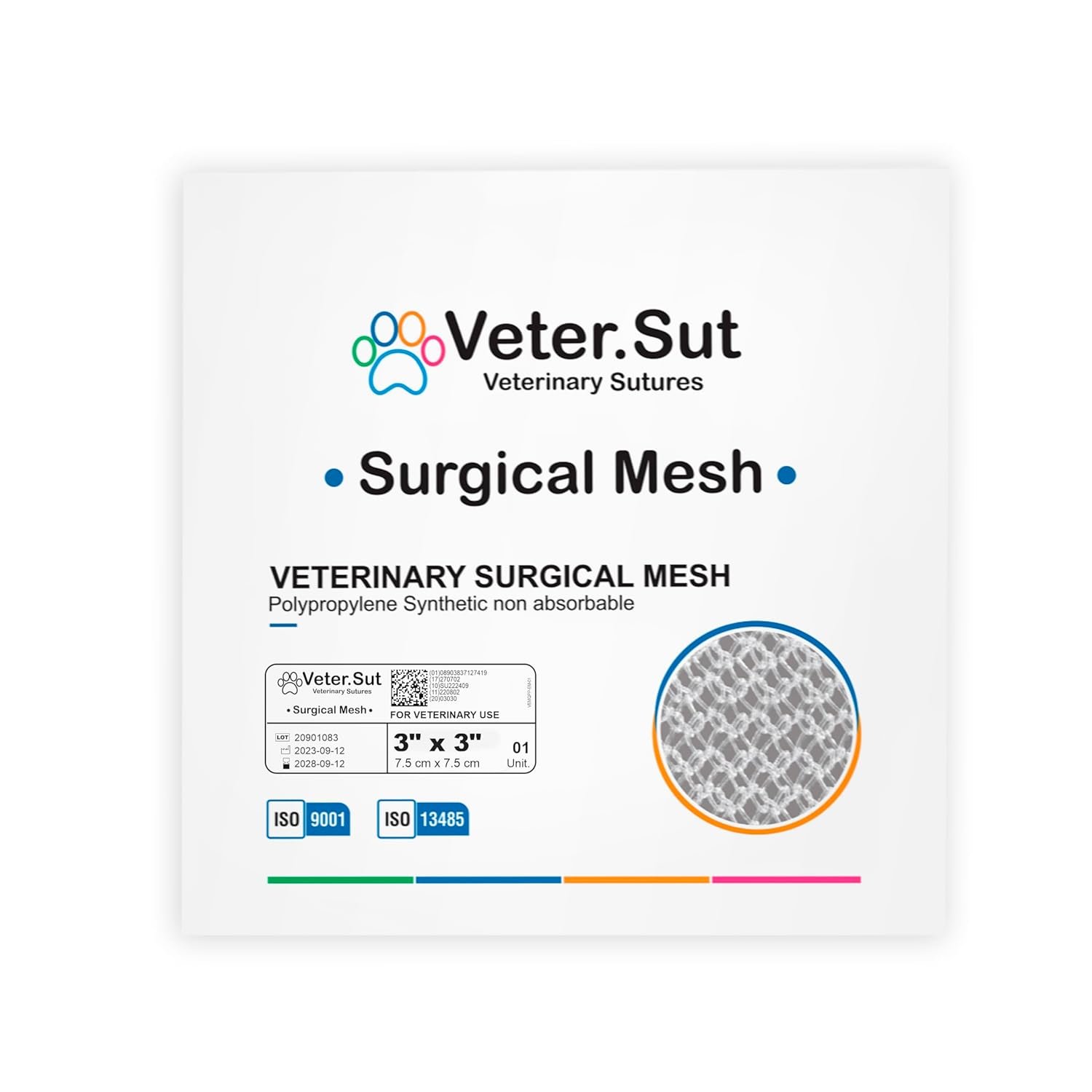 Durable Polypropylene Mesh for Reliable Vet Surgeries - 3x3 Inch