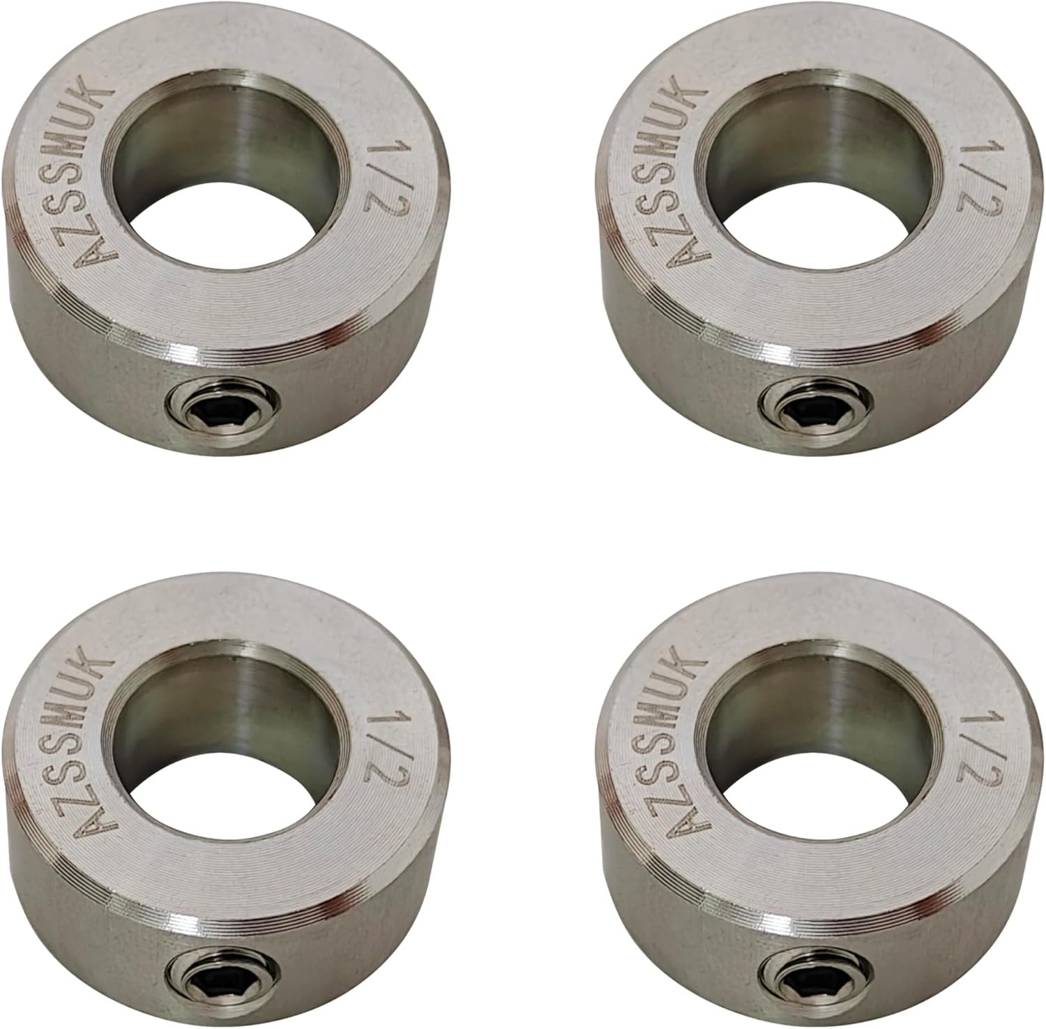 Durable Stainless Steel Shaft Collars - 4 Piece Set