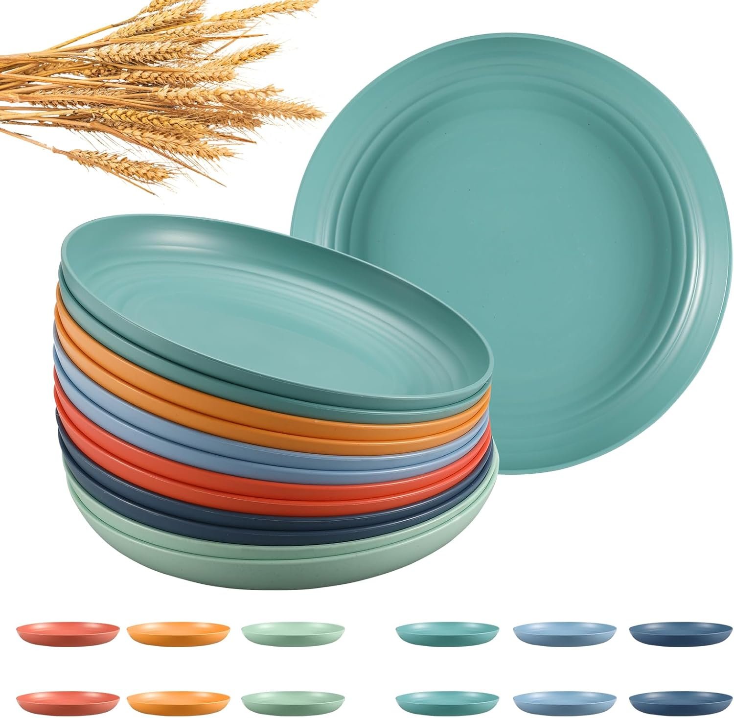 Durable & Stylish Wheat Straw Dinner Plates Set