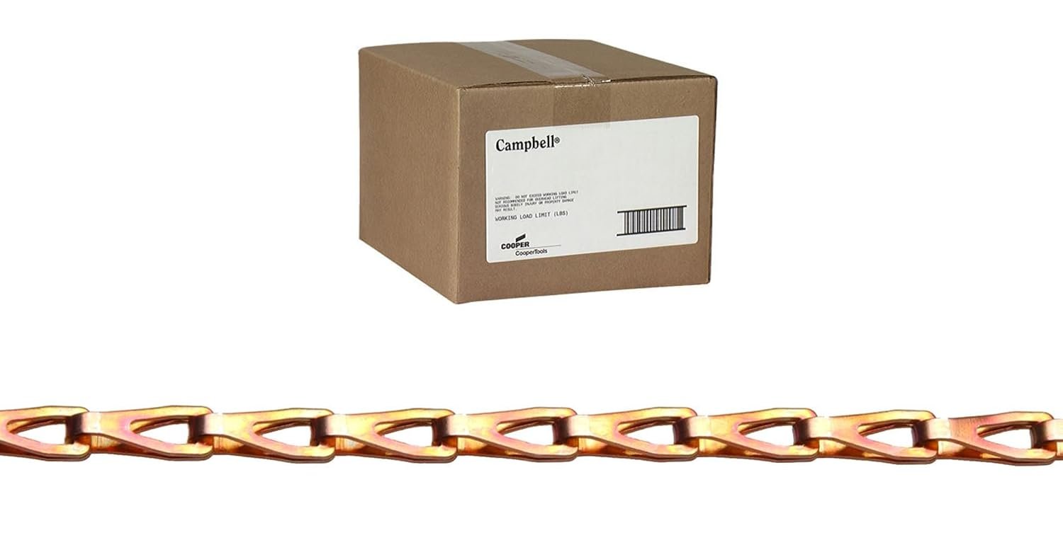 Durable Window Sash Chain - 100ft Copper Glo Chain with 75 lb Capacity