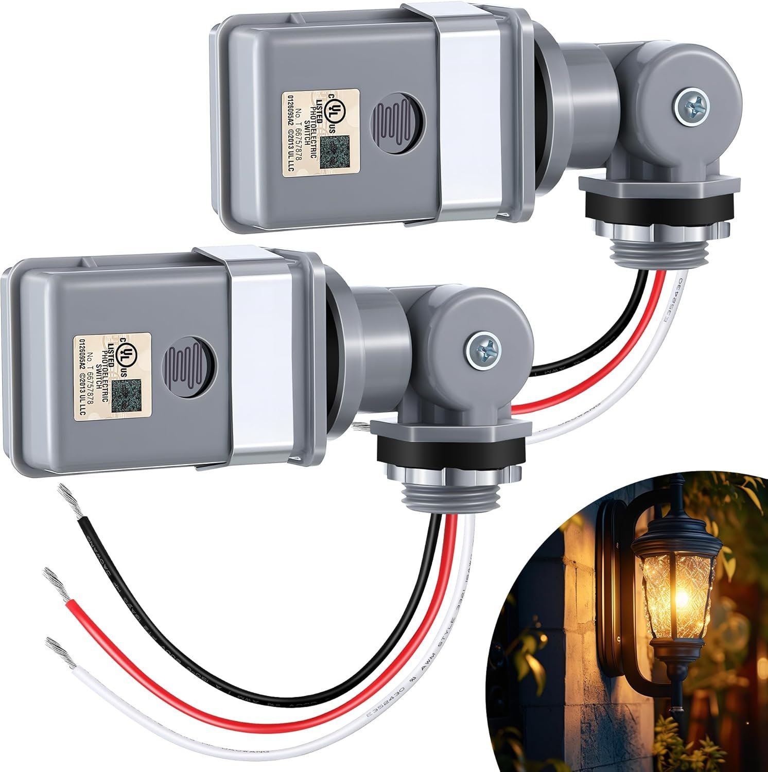 Auto Dusk-to-Dawn Sensors for Outdoor Lights - 2 Pack