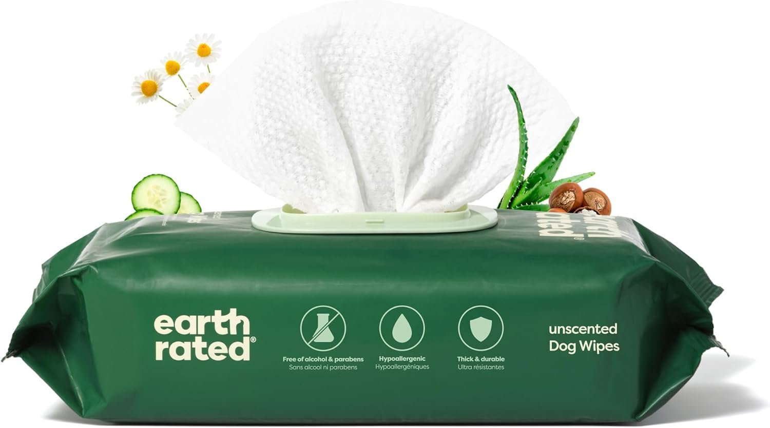 Earth Rated Hypoallergenic Pet Wipes - 100 Count