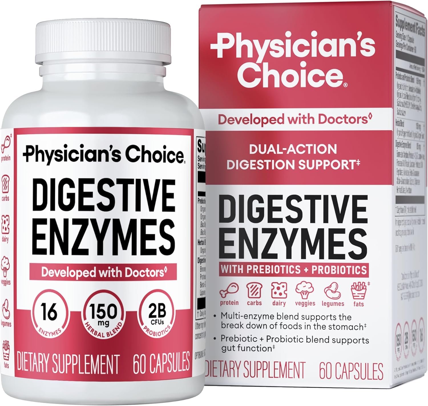 Ease Bloating with Physician's Choice Digestive Enzymes