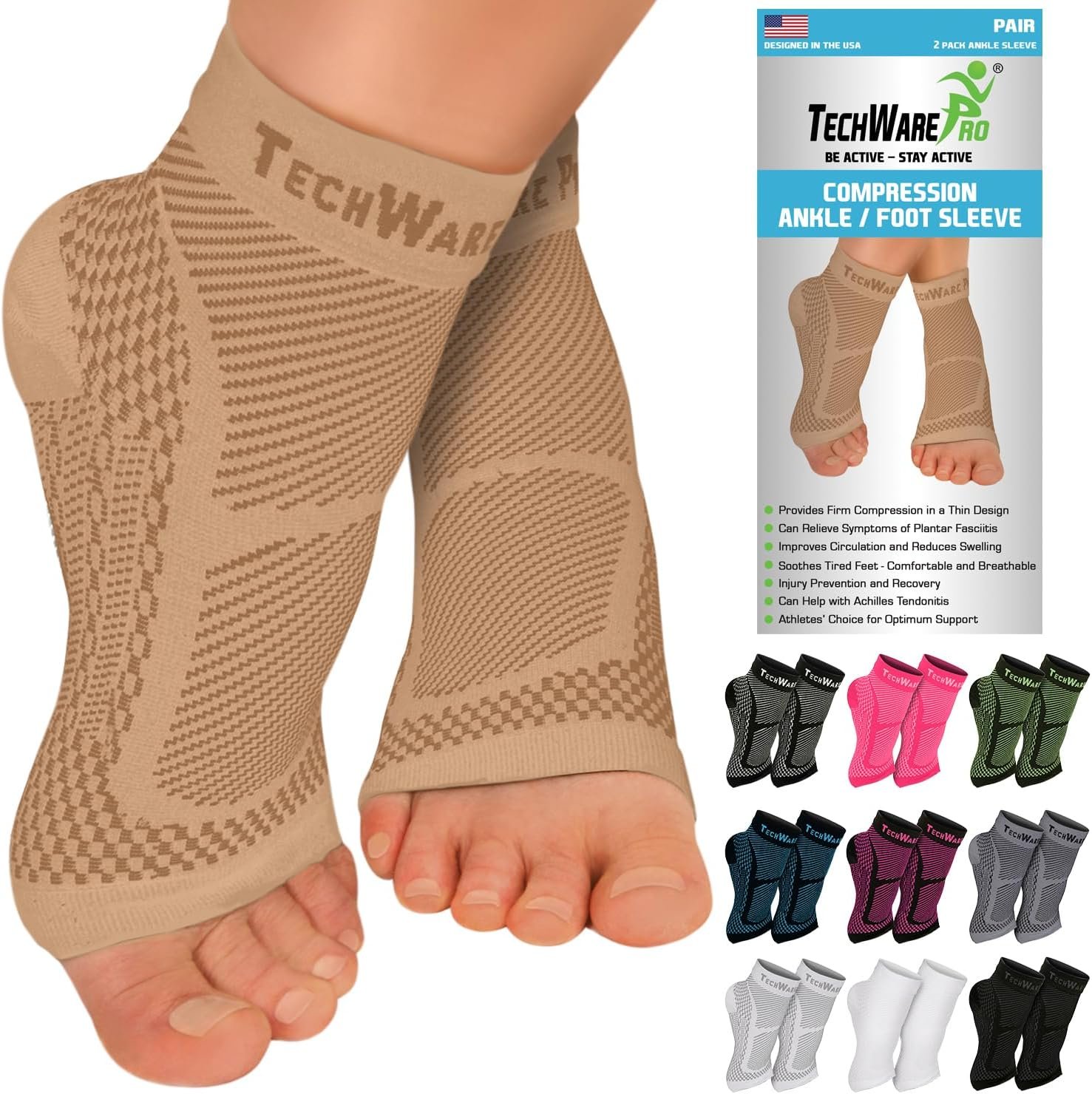 Ease Plantar Fasciitis Pain with Pro Ankle Compression Sleeve