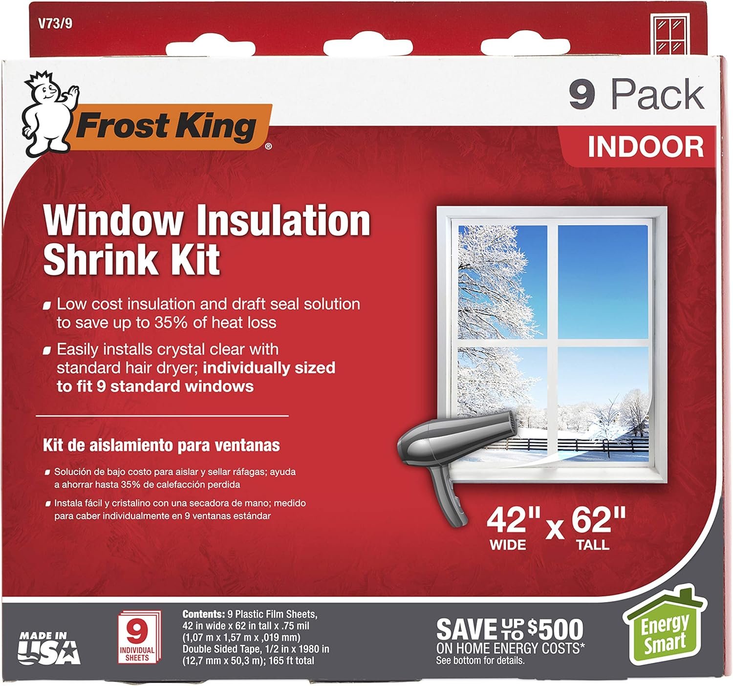 Easy DIY Shrink Window Insulation - 9 Pack