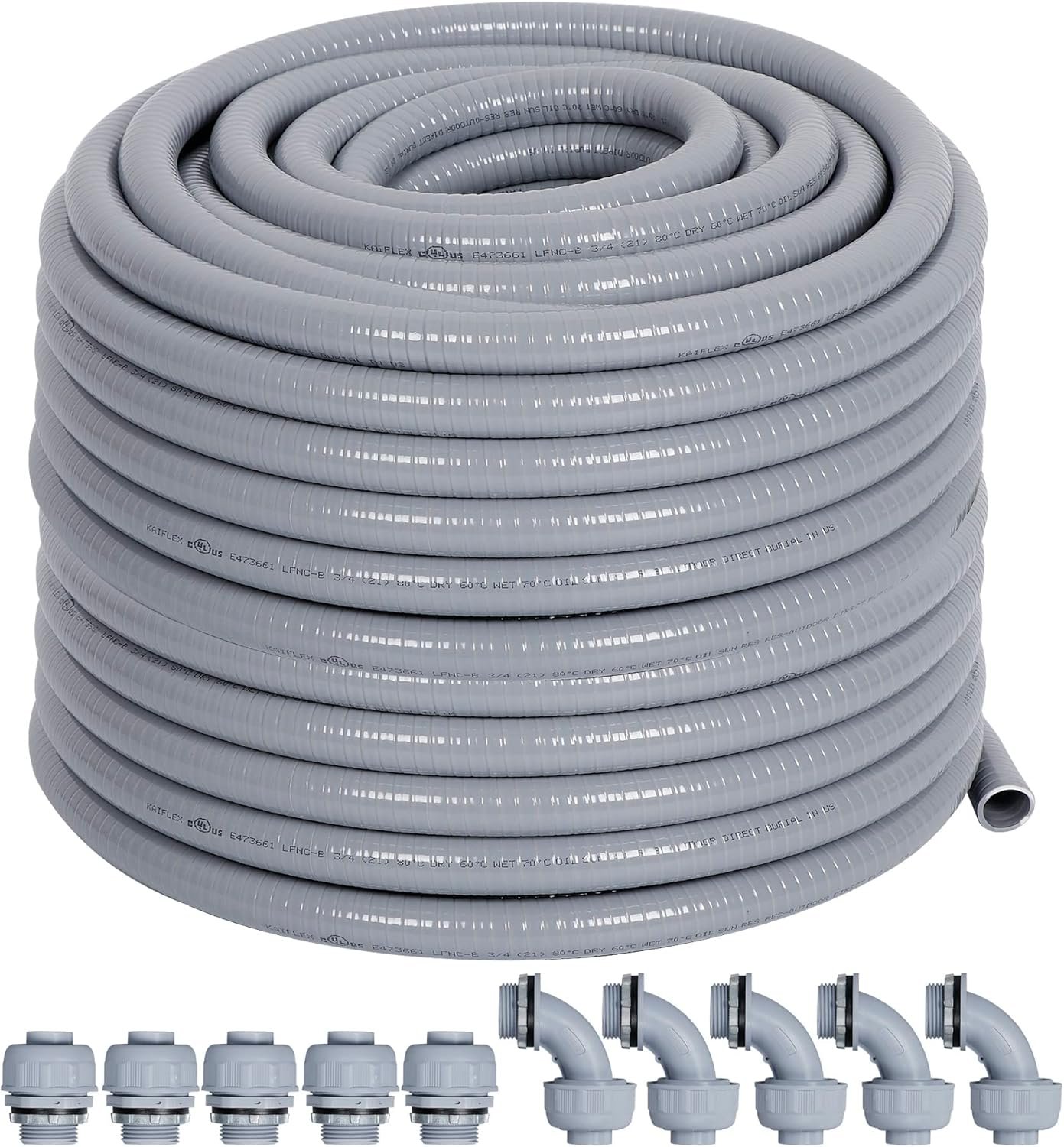 Easy Install Liquid-Tight Conduit Kit - 100ft PVC Protection