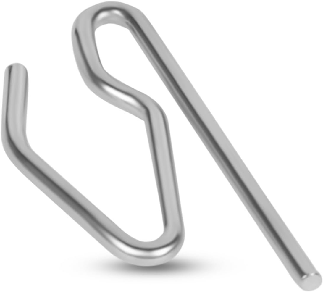 Easy-Install Silver Curtain Hooks - 100 Pack