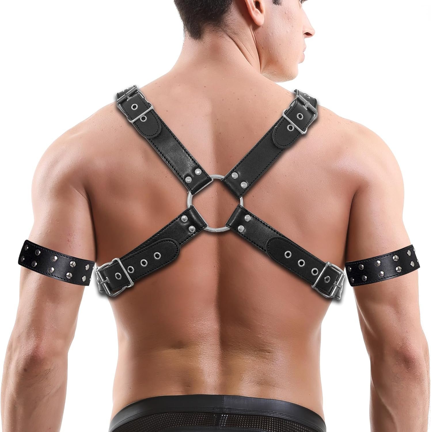 Edgy Adjustable Men's PU Leather Body Harness